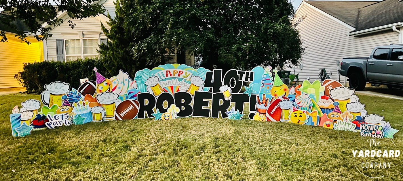 Personalized Yard Card 40th Birthday Robert